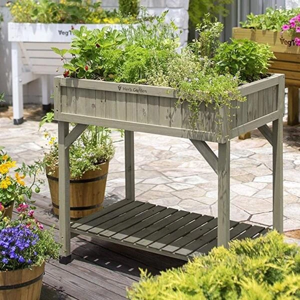 Vegtrug Kruidentafel 58 × 78 × 80 Cm - Grijs - Afbeelding 2