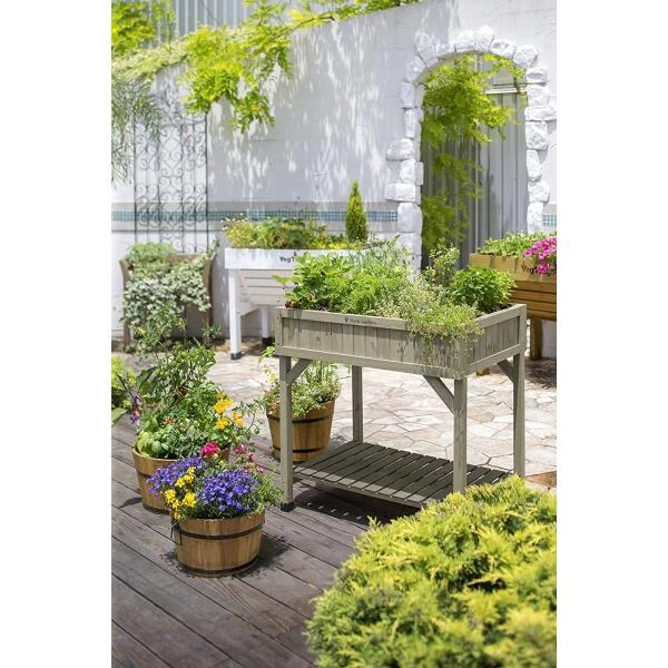 Vegtrug Kruidentafel 58 × 78 × 80 Cm - Grijs - Afbeelding 3