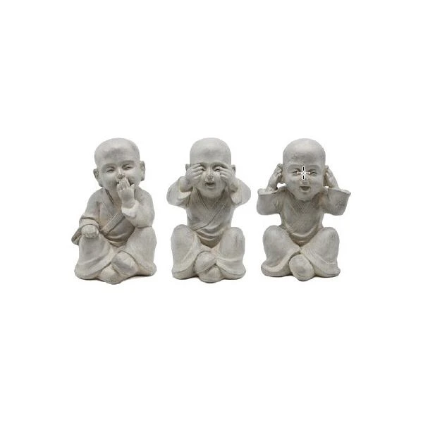 Monniken 'horen, Zien En Zwijgen' - Fiberclay - Set Van 3 Stuks