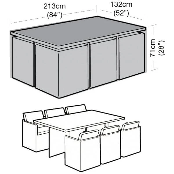 Hoes Voor Tuinmeubelen PE - 213 × 132 × 71 Cm - Afbeelding 3
