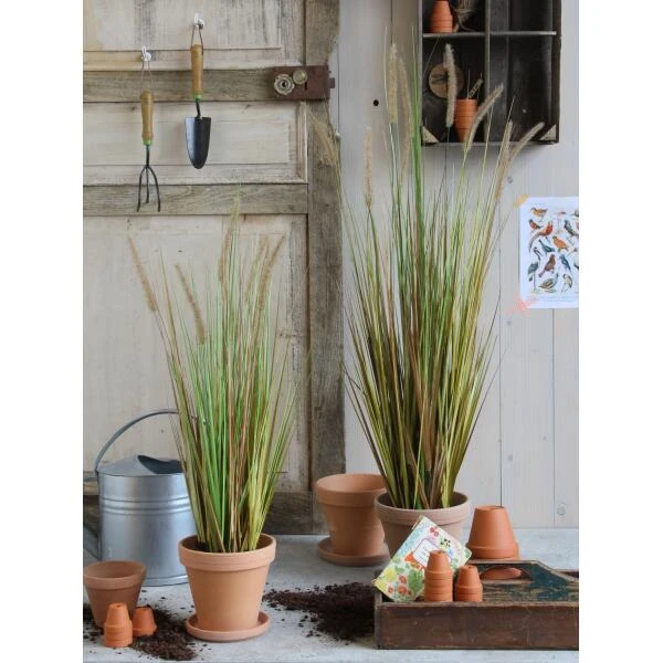Kunstplant Pluimgras Dogtail In Pot - 35 × 92 Cm - Afbeelding 2