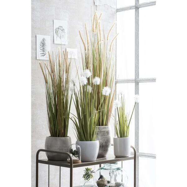 Kunstplant Pluimgras Dogtail In Pot - 35 × 92 Cm - Afbeelding 3