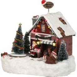 Kersttafereel Santa's Office - 20 × 16 × 21 Cm
