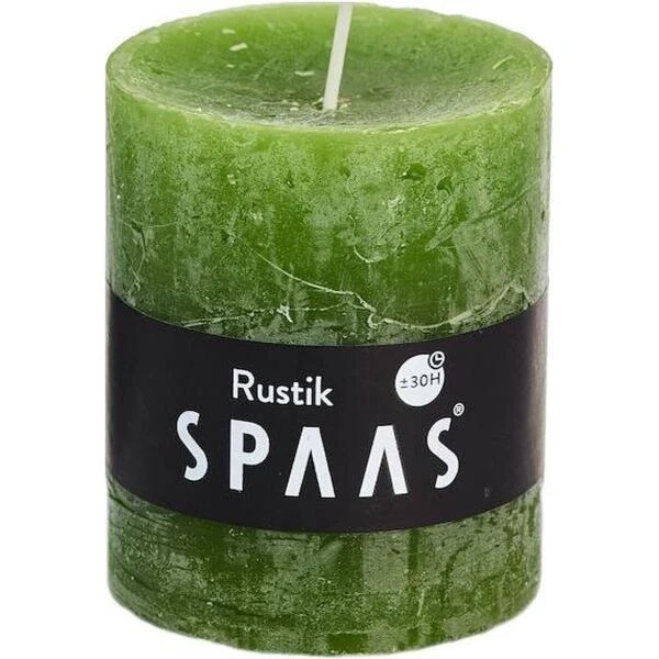 Rustieke Cilinderkaars Olijfgroen - 30 Uren