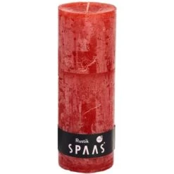 Rustieke Cilinderkaars Rood - 95 Uren