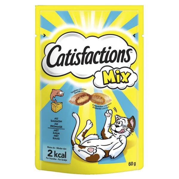 Catisfactions Kattensnoepjes Mix Zalm En Kaas - 60 Gram