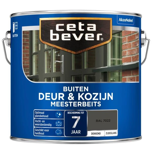 Cetabever Meesterbeits Deur & Kozijn Dekkend, Ral 7022 - 2,5 L