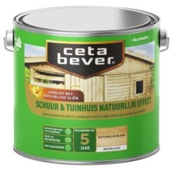 Cetabever Schuur & Tuinhuis Natuurlijk Effect, Blank - 2,5 L