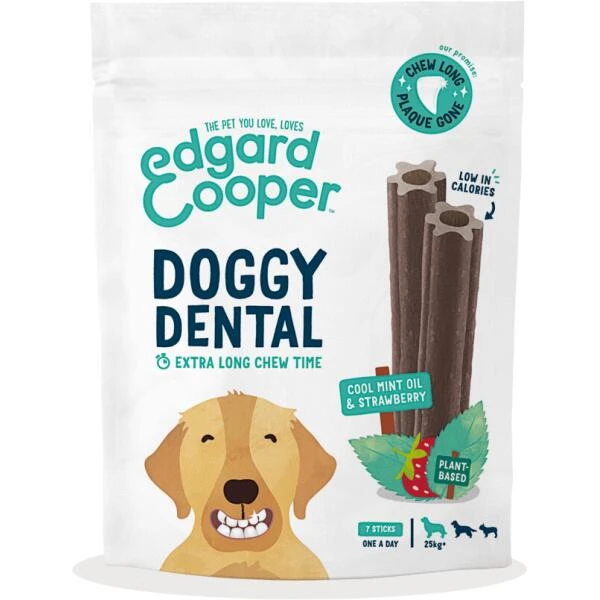 Edgard & Cooper Hondensticks Doggy Dental Met Munt En Aardbei - 240 G - Set Van 7 Stuks