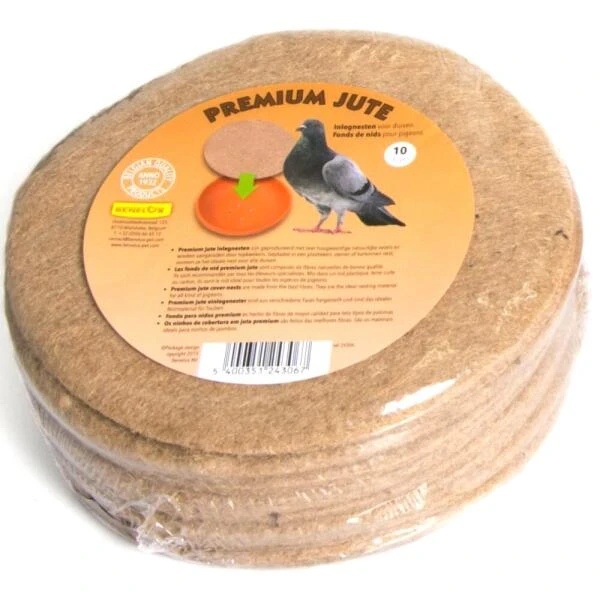 Inlegmatjes Kippen En Duiven - Jute Ø 23,5 Cm - Set Van 10 Stuks - Afbeelding 2