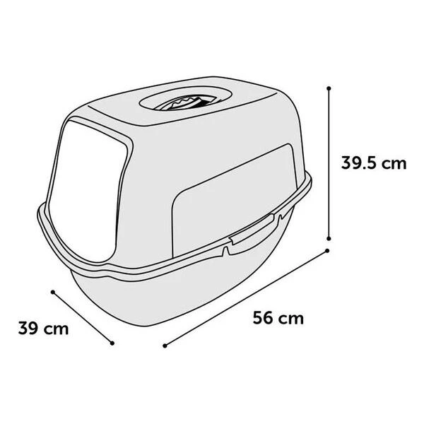 Kattenbak Lexie Grijs - 39 X 56 X 39.5 Cm - Afbeelding 3