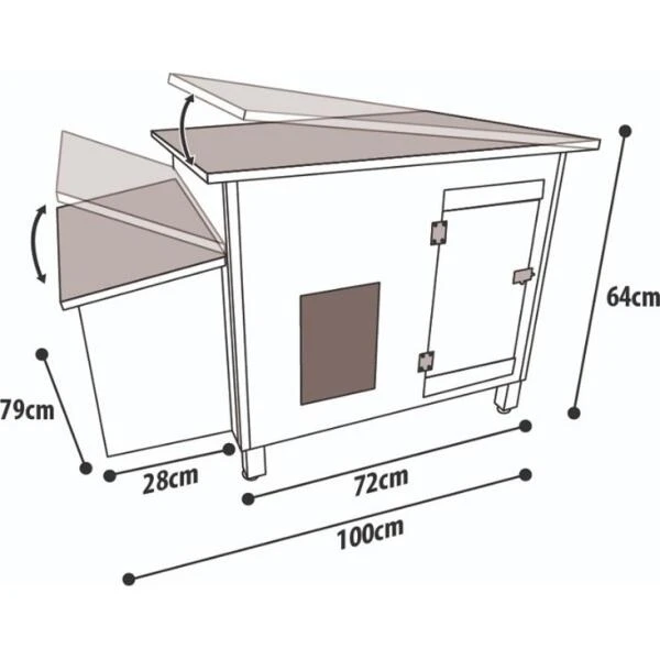 Kippenhok Ginger Grijs Voor 3 Kippen - Afbeelding 2