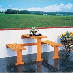 Opklapbare Balkonset (tafeltje + Bankjes)