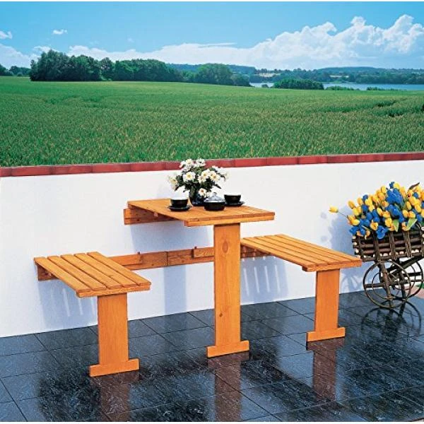 Opklapbare Balkonset (tafeltje + Bankjes)