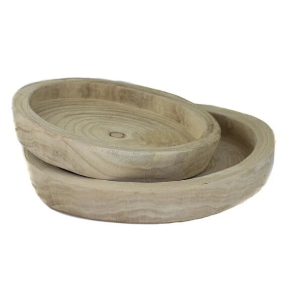 Paulownia Schaal Rond - Ø 35 × 5 Cm - Afbeelding 2