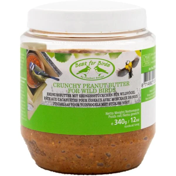 ESSCHERT DESIGN Ongezouten Pindakaas Voor Tuinvogels - Kunststof Pot