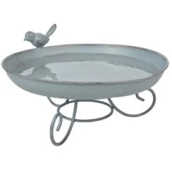 ESSCHERT DESIGN Vogelbad Staand Grey Metal