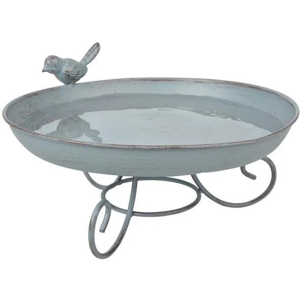 ESSCHERT DESIGN Vogelbad Staand Grey Metal
