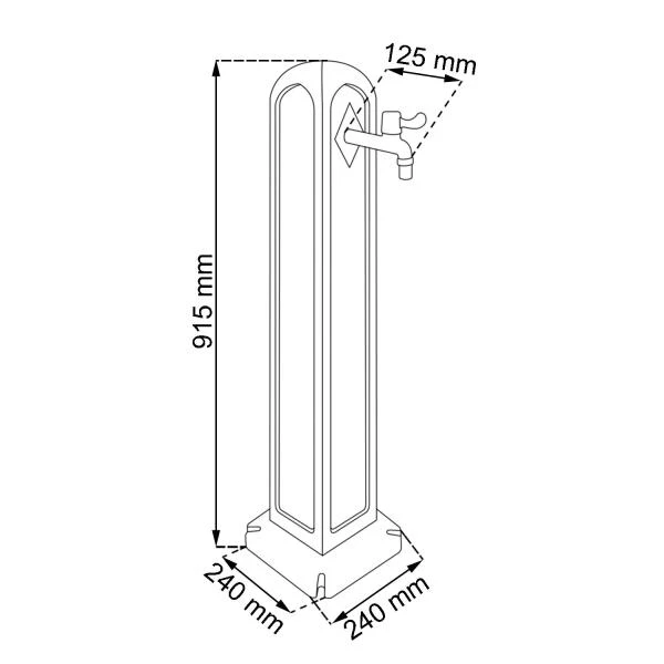 Waterzuil Met Kraan En Aansluiting - Zwart - Afbeelding 6