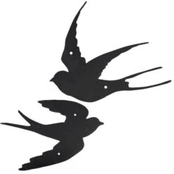 ESSCHERT DESIGN Muurdecoratie Zwaluwen - Set Van 2 Stuks