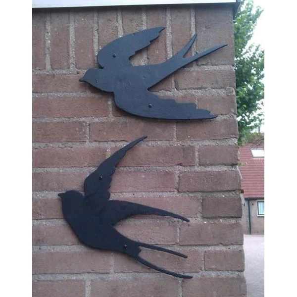 ESSCHERT DESIGN Muurdecoratie Zwaluwen - Set Van 2 Stuks - Afbeelding 2